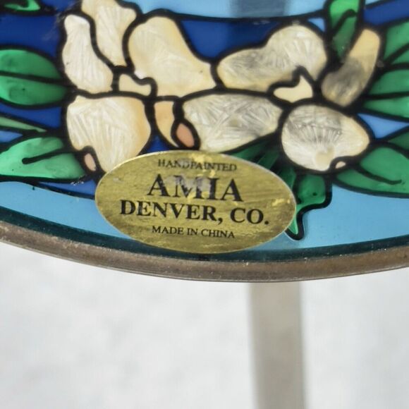 Amia Studios Stained Glass Suncatcher Cardinals “Welcome"  Window Hanging 6.5” - Picture 7 of 8